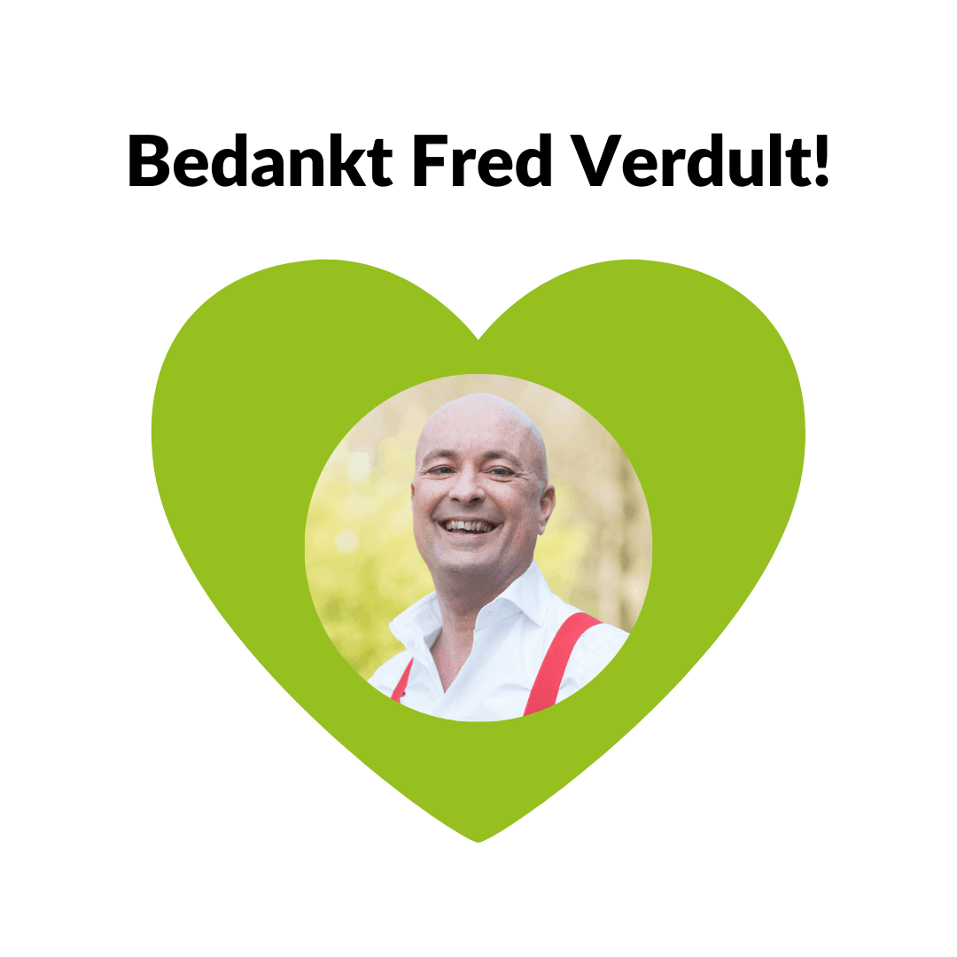 Portret Fred Verdult in een groen hart
